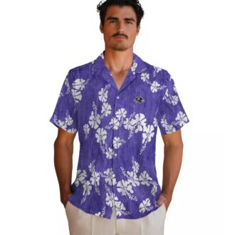 Tropical Ravens Hawaiian Shirt – Hibiscus Clusters Purple Edition