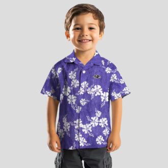 Tropical Ravens Hawaiian Shirt – Hibiscus Clusters Purple Edition