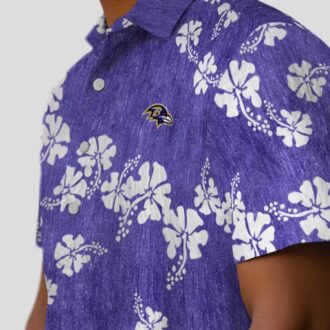 Tropical Ravens Hawaiian Shirt – Hibiscus Clusters Purple Edition