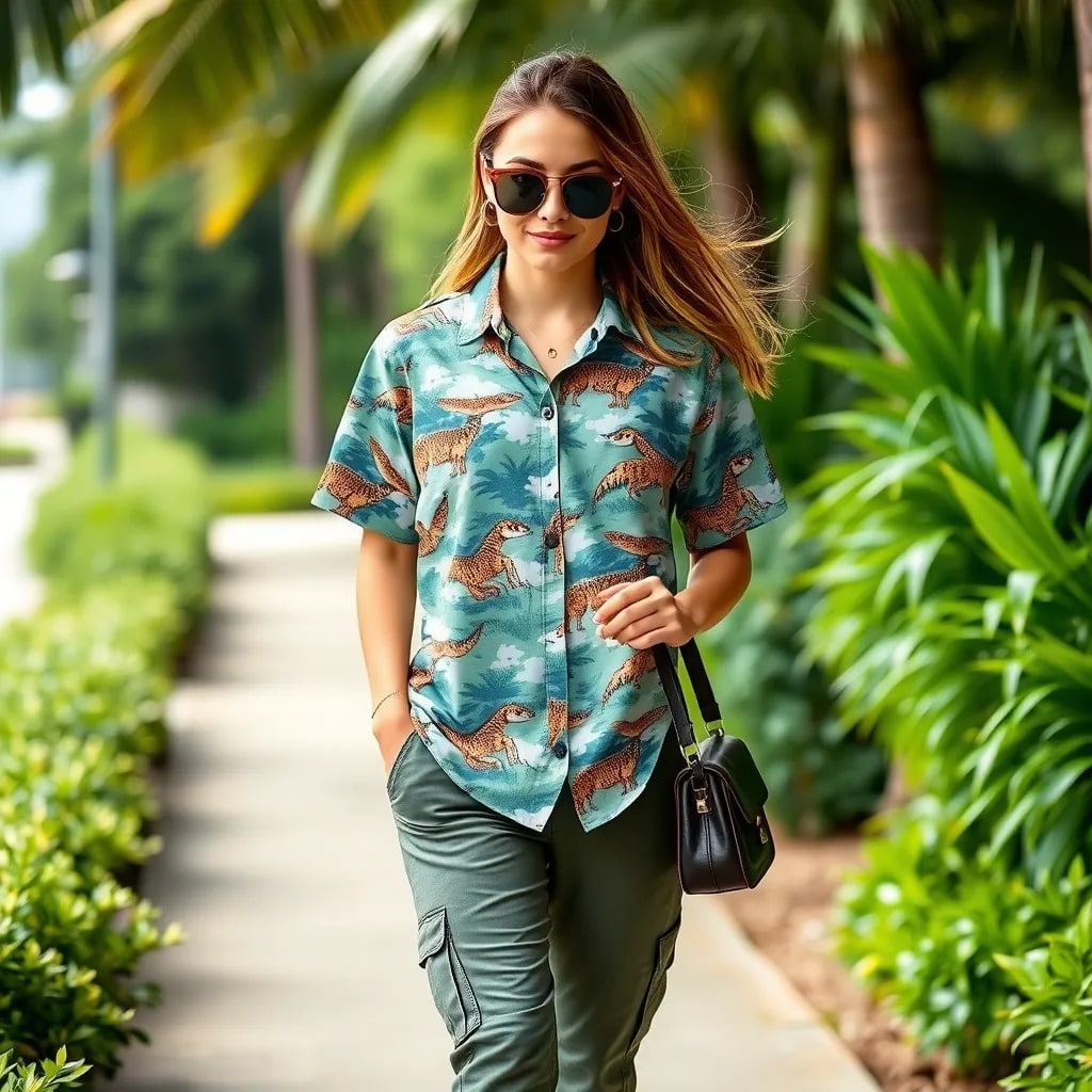 Rock the Wildlife Print Hawaiian Shirt a bold choice for animal and nature lovers
