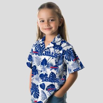 Blue & White Tropical Plants Buffalo Bills Aloha Shirt, NFL Summer Hawaiian Outfit