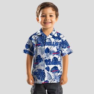 Blue & White Tropical Plants Buffalo Bills Aloha Shirt, NFL Summer Hawaiian Outfit