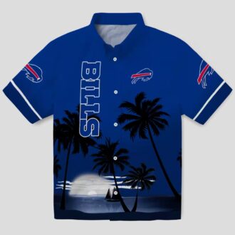 Buffalo Bills Beach Sunset Hawaiian Shirt – Blue & Black NFL Game Day Outfit