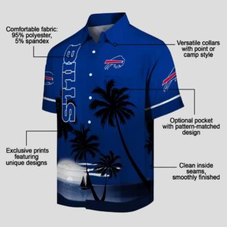 Buffalo Bills Beach Sunset Hawaiian Shirt – Blue & Black NFL Game Day Outfit