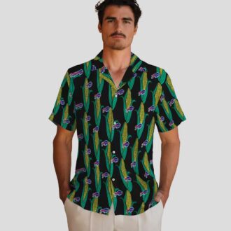 Buffalo Bills Black Green Hawaiian Shirt, Corn Motif Aloha Shirt for Summer