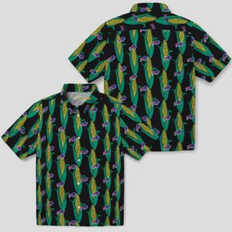 Buffalo Bills Black Green Hawaiian Shirt, Corn Motif Aloha Shirt for Summer