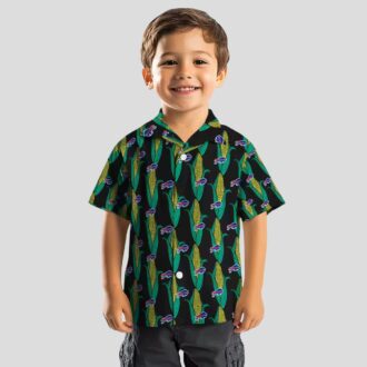 Buffalo Bills Black Green Hawaiian Shirt, Corn Motif Aloha Shirt for Summer