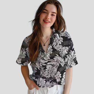 Buffalo Bills Black Hawaiian Shirt, Monstera Leaf Tropical Print for Beach & Game Day