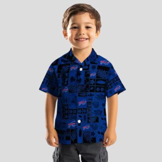 Buffalo Bills Blue Black Hawaiian Shirt for Summer Vacation - Tropical Patchwork Design