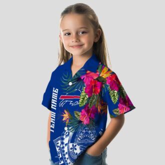 Buffalo Bills Blue Hawaiian Shirt, NFL Floral Polynesian Button Up for Vacation