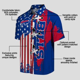 Buffalo Bills Blue Stitched Flag Hawaiian Shirt, NFL Tailgate & Beachwear