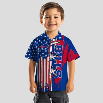 Buffalo Bills Blue Stitched Flag Hawaiian Shirt, NFL Tailgate & Beachwear