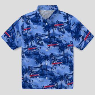 Buffalo Bills Coastal Palms Aloha Shirt, Blue Tropical Hawaiian Shirt