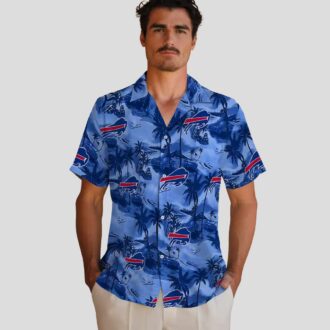 Buffalo Bills Coastal Palms Aloha Shirt, Blue Tropical Hawaiian Shirt