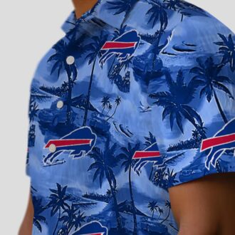 Buffalo Bills Coastal Palms Aloha Shirt, Blue Tropical Hawaiian Shirt