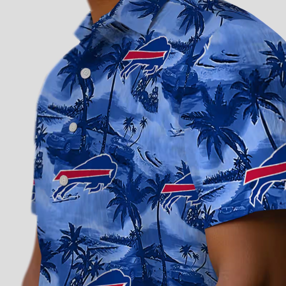 Buffalo Bills Coastal Palms Aloha Shirt, Blue Tropical Hawaiian Shirt