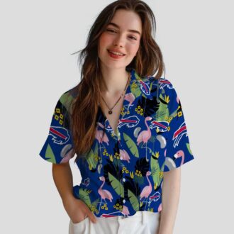 Buffalo Bills Flamingo Hawaiian Shirt - Blue Tropical Aloha Button Up for Game Day