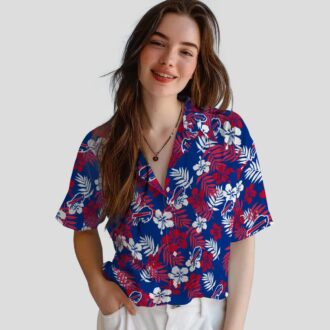 Buffalo Bills Floral Blue Hawaiian Shirt, Tropical NFL Button Up for Fans & Vacation