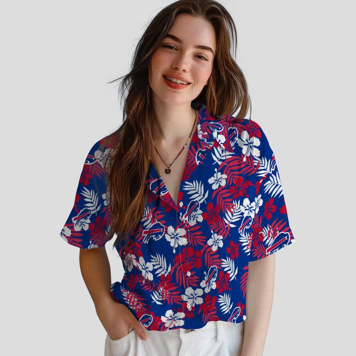 Buffalo Bills Floral Blue Hawaiian Shirt, Tropical NFL Button Up for Fans & Vacation