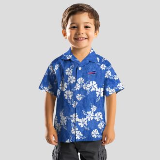 Buffalo Bills Floral Hawaiian Shirt, Hibiscus Clusters Blue Aloha Button Up for NFL Fan