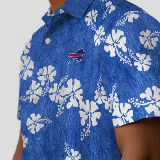 Buffalo Bills Floral Hawaiian Shirt, Hibiscus Clusters Blue Aloha Button Up for NFL Fan