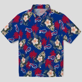 Buffalo Bills Floral Hawaiian Shirt, Palm Tree Summer Beach Aloha Shirt