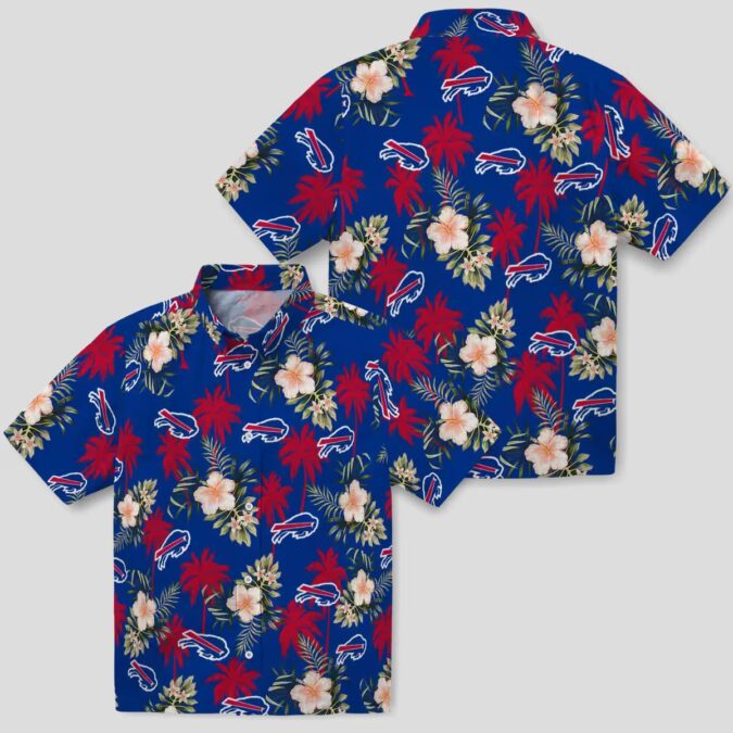 Buffalo Bills Floral Hawaiian Shirt, Palm Tree Summer Beach Aloha Shirt