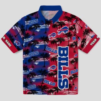 Buffalo Bills Game Day Hawaiian Shirt, Palm Silhouettes Blue NFL Aloha Shirt