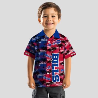 Buffalo Bills Game Day Hawaiian Shirt, Palm Silhouettes Blue NFL Aloha Shirt