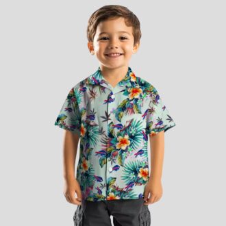 Buffalo Bills Hawaiian Button Up Shirt, Tropical Foliage Green NFL Aloha Shirt for Fans