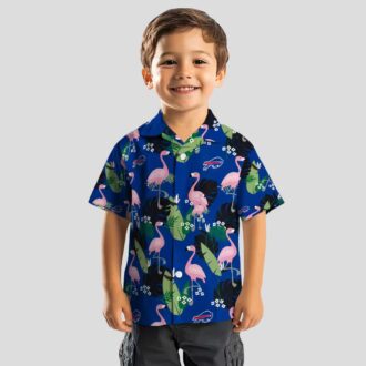 Buffalo Bills Hawaiian Shirt for Men, Blue Flamingo Leaf Motif Print, NFL Football Fan