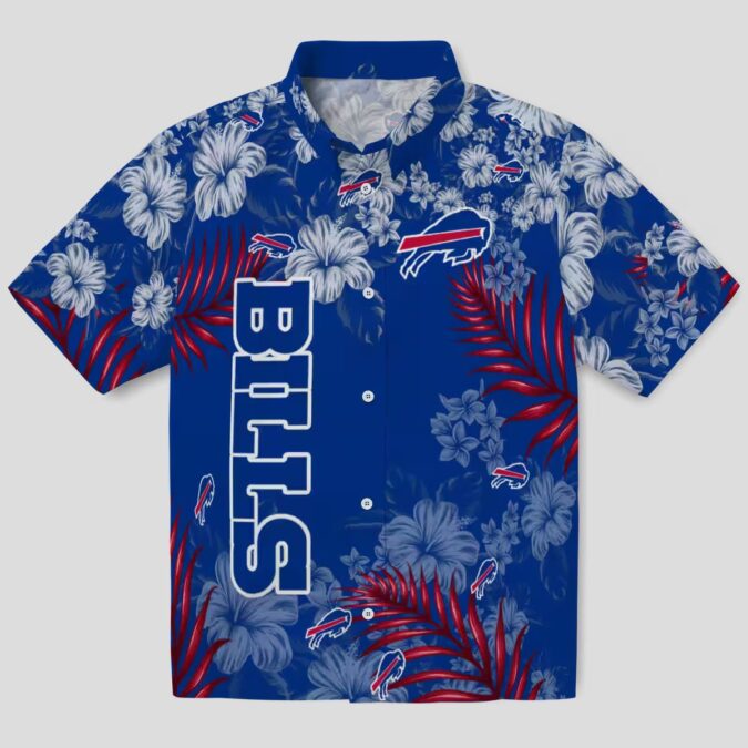 Buffalo Bills Hibiscus Aloha Shirt, Floral Blue Hawaiian Shirt for Summer & Football Fans