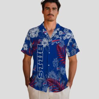 Buffalo Bills Hibiscus Aloha Shirt, Floral Blue Hawaiian Shirt for Summer & Football Fans