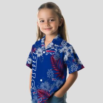 Buffalo Bills Hibiscus Aloha Shirt, Floral Blue Hawaiian Shirt for Summer & Football Fans
