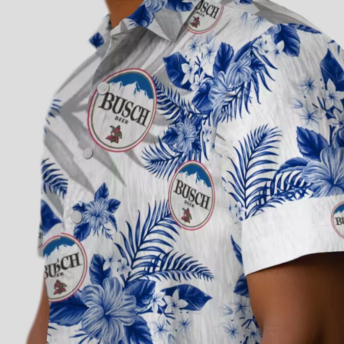 Buffalo Bills Hibiscus Hawaiian Shirt, Blue White Palm Leaf NFL Summer Outfit
