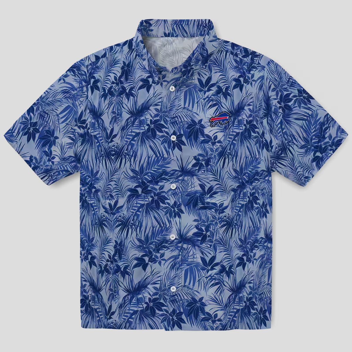 Buffalo Bills Leafy Hawaiian Shirt, Blue Tropical Button Up for NFL Fans