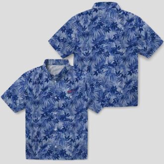 Buffalo Bills Leafy Hawaiian Shirt, Blue Tropical Button Up for NFL Fans