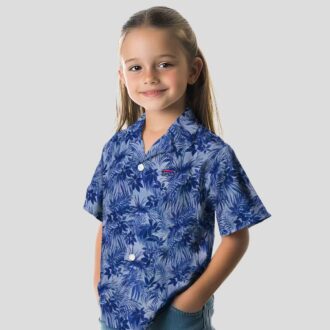 Buffalo Bills Leafy Hawaiian Shirt, Blue Tropical Button Up for NFL Fans