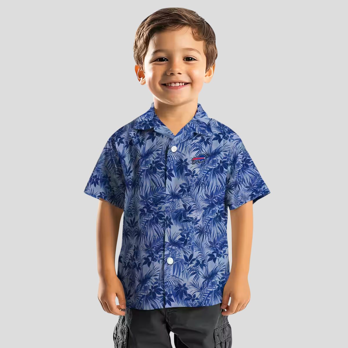 Buffalo Bills Leafy Hawaiian Shirt, Blue Tropical Button Up for NFL Fans