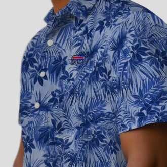 Buffalo Bills Leafy Hawaiian Shirt, Blue Tropical Button Up for NFL Fans