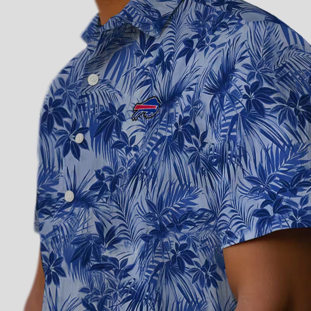 Buffalo Bills Leafy Hawaiian Shirt, Blue Tropical Button Up for NFL Fans