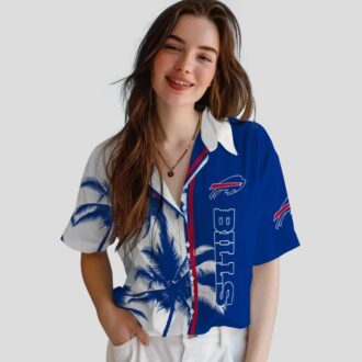 Buffalo Bills NFL Blue White Hawaiian Shirt – Palm Trees Tropical Aloha Shirt for Fans