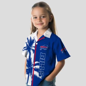 Buffalo Bills NFL Blue White Hawaiian Shirt – Palm Trees Tropical Aloha Shirt for Fans