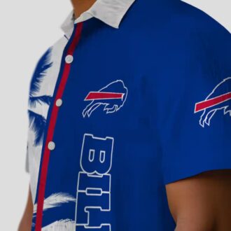 Buffalo Bills NFL Blue White Hawaiian Shirt – Palm Trees Tropical Aloha Shirt for Fans