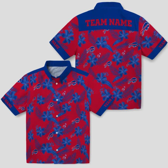 Buffalo Bills Red Botanical Hawaiian Shirt - NFL Aloha Shirt for Fans & Tailgating