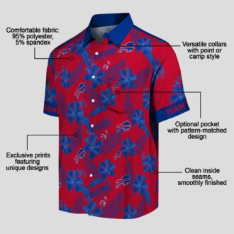 Buffalo Bills Red Botanical Hawaiian Shirt - NFL Aloha Shirt for Fans & Tailgating