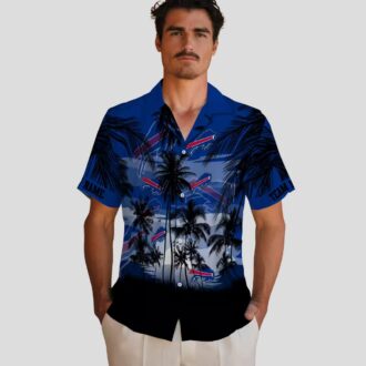 Buffalo Bills Sunset Scene Blue Black Hawaiian Shirt, Custom NFL Fan Game Day Outfit