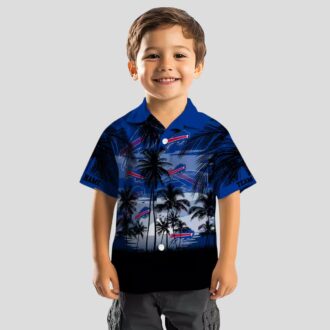 Buffalo Bills Sunset Scene Blue Black Hawaiian Shirt, Custom NFL Fan Game Day Outfit