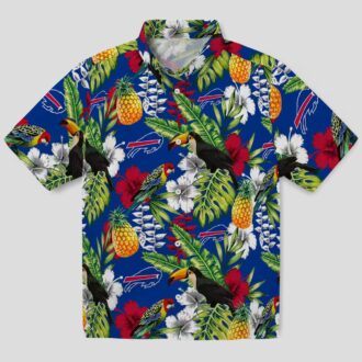 Custom Buffalo Bills Aloha Shirt, Tropical Toucan Blue Green Hawaiian Shirt