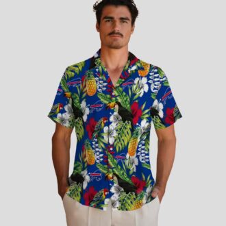 Custom Buffalo Bills Aloha Shirt, Tropical Toucan Blue Green Hawaiian Shirt